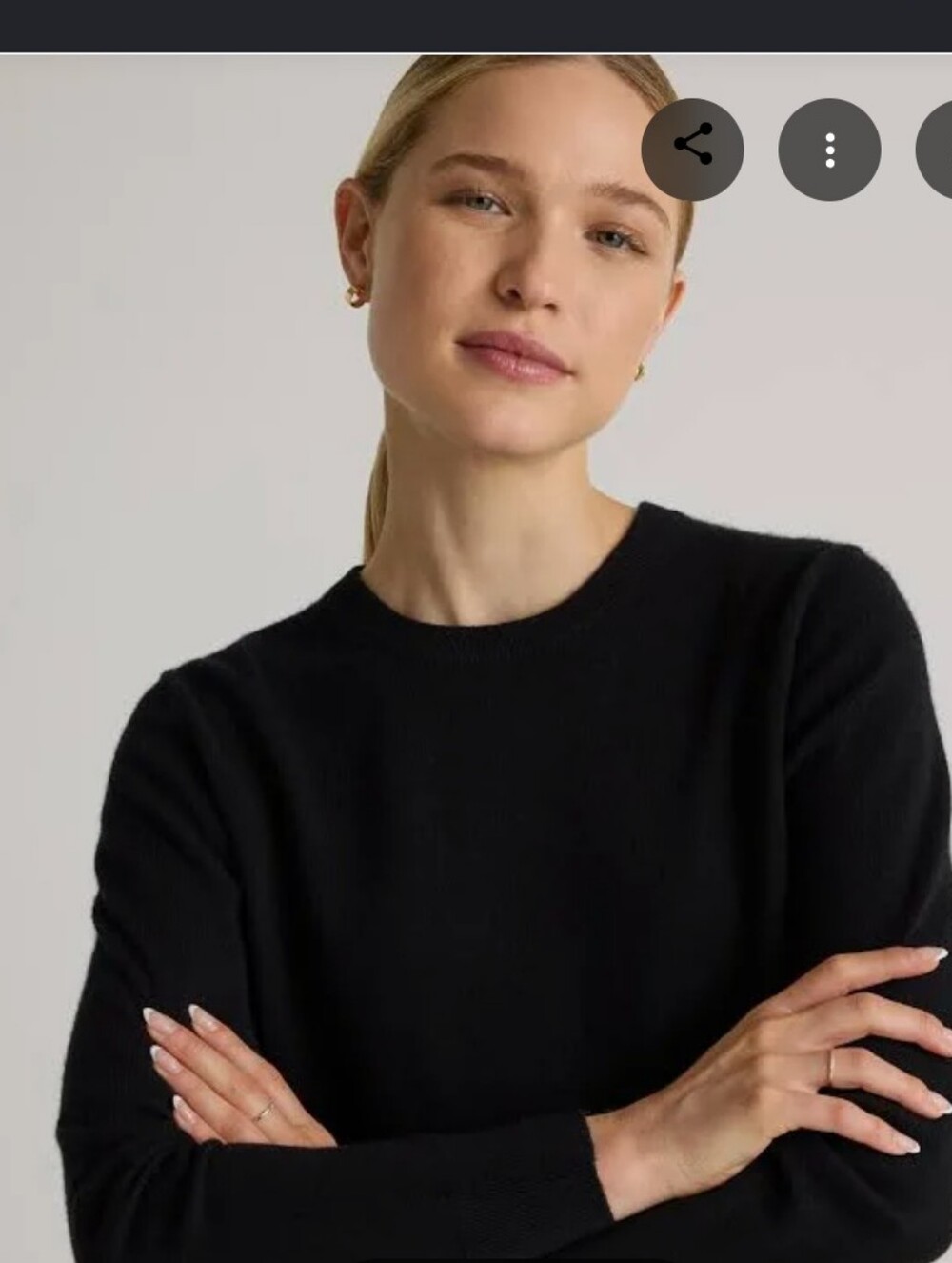 Quince Black Women's Cashmere Crewneck Sweater XS